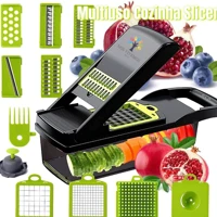 Imagem da promoção Fatiador de cozinha multifuncional profissional em aço inoxidável 16 em 1 fatiador de vegetais/fruta