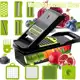 Fatiador de cozinha multifuncional profissional em aço inoxidável 16 em 1 fatiador de vegetais/fruta em oferta