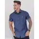 Camisa Jeans Masculina Slim Fit Manga Curta Social Algodão Botões Premium em oferta