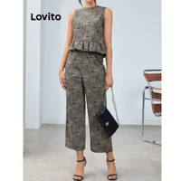 Imagem da promoção Lovito Top feminino elegante com babados e bainha ou Bott