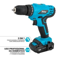 Imagem da promoção Parafusadeira Force Bivolt 2 em 1 800RPM PPF12 - Philco