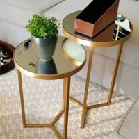 Imagem da promoção Conjunto 2 Mesas de Canto com Tampo Espelhado Luxo