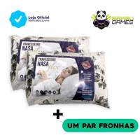 Imagem da promoção Kit 2 Travesseiro NASA Estampado Florido Alto Não afunda Firme Confortável + Pacote Com 2 Fronha