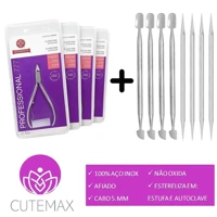 Imagem da promoção Kit com 4 Alicates de Cutícula Mundial 777 + 4 espátulas + 4 palitos