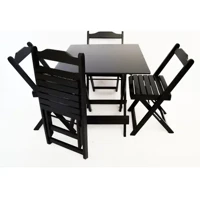 Imagem da oferta Mesa Quadrada 70x70 Cm Passa Perto C/ 4 Cadeiras Madeira