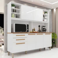 Imagem da oferta Armário de cozinha 6 portas 2 gavetas Adelle Yescasa jawt branco neve