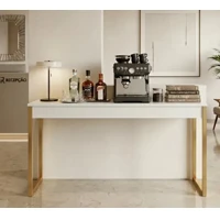 Aparador Para Sala Industrial Buffet Balcão Café Bar Sala Branco/dourado em oferta
