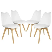 Imagem da oferta KIT 4 Peças Cadeira Eames Leda Branca Luxo Casa Escritório Combo - EVOLUX
