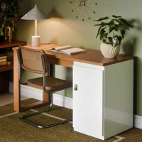 Imagem da oferta Escrivaninha Mesa Para Computador Paris 115cm Home Office Estudo Escritório MDF MDP 1 Porta Armário