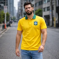 Imagem da oferta Camisa Gola Polo Do Brasil Selecao Brasileira Premium Hexa