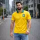 Camisa Gola Polo Do Brasil Selecao Brasileira Premium Hexa em oferta