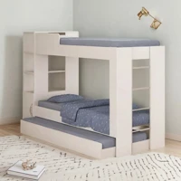 Cama Treliche Ditália Solteiro Branco com Gavetas e Prateleiras em oferta