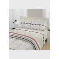 Jogo De Cama King Santista 4Pçs Nando Bege em oferta na Dafiti