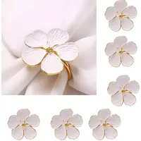 Yagor 6 anéis de guardanapo de flor de óleo branco vegetal em oferta na Amazon
