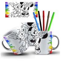 Imagem da promoção Caneca para Colorir Presente para as Crianças Minnie 2 mod.93 polímero