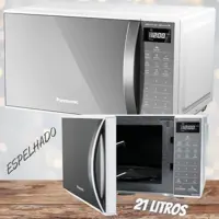 Micro-ondas 21 Litros Panasonic ST27L com Desodorizador Espelhado 110V em oferta na Ponto Frio