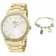 Kit Relógio Champion Feminino Dourado Analógico CN25832W + Pulseira Berloques em oferta