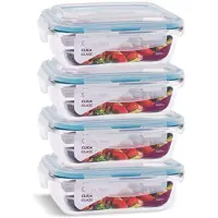 Conjunto 4 Potes Vidro Hermético Marmita Mantimentos 640ml em oferta na Amazon