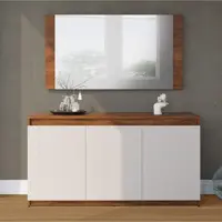 Buffet 3 Portas com Moldura Painel Miriam Espresso Móveis Pinho em oferta na Extra