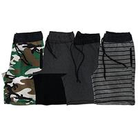 Imagem da promoção Kit 4 Bermudas Masculinas MXD Conceito Camuflado Militar Verde Grafite Listrado Basic Estilo Discret