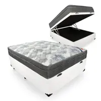 Cama Box Com Baú Casal + Colchão De Molas Ensacadas - em oferta na Casas Bahia