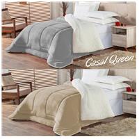 Imagem da promoção Coberdrom Sherpa Casal Queen Edredom Pele Carneiro (3 cores)