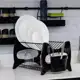 Escorredor De Louça Cozinha Prato Duplo Porta Talheres Preto Metaltru em oferta