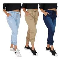 Imagem da promoção Kit 3 Calça Jeans Feminina Jogger Cos Elastico Camuflada - Daze Modas