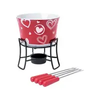 Aparelho de Fondue Cerâmica Brinox Vermelho - 6 Peças 1256/104 em oferta na Magazine Luiza
