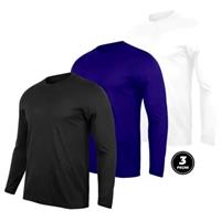 Imagem da promoção Kit 3 Camisetas Manga Longa Masculina Proteção UV Esporte - Djon