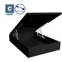 Cama Box Baú casal preto suede 138X188 - SPMOVEIS em oferta na Magazine Luiza
