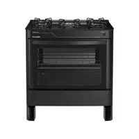 Fogão 5 Bocas Esmaltec Preto - Acendimento Automático Agata Glass em oferta na Magazine Luiza