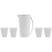 Conjunto de Jarra 2,5L e Copos 350ml - Vemplast Tropical Fresc 5 Peças em oferta na Magazine Luiza