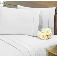 Jogo de Lençol 3pçs Ponto Palito Casal Padrao Percal 200 Fios 100% Algodão - Branco - Casa Chic em oferta na Magazine Luiza