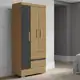 Guarda Roupas Solteiro 3 Portas 2 Gavetas Coimbra Cor Atacama Grafite Aramóveis em oferta