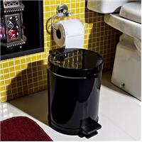 Imagem da promoção Lixeira Pedal Cesto Lixo Banheiro Cozinha Recipiente Plastico Preta 4,5L - Viel