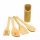 Kit de Utensílios em Bambu com Suporte de 5 peças- Dolce home em oferta