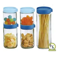 Kit 5 porta mantimentos hermetico de vidro c/ tampa empilhavel - Casa Ambiente em oferta na Magazine Luiza