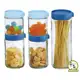 Kit 5 porta mantimentos hermetico de vidro c/ tampa empilhavel - Casa Ambiente em oferta
