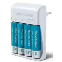 Kit Carregador De Pilhas Aa/aaa + 4 Pilhas Recarregáveis Aa 2500 Mah - Multilaser Cb054 em oferta na Magazine Luiza