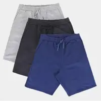 Kit Bermuda Burn Básica Masculina C/ 3 Peças (3 Cores) em oferta na Magazine Luiza