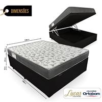 Imagem da promoção Cama Box Com Baú Casal + Colchão De Espuma D33 - Ortobom - ISO 100 138x188x60cm Preto