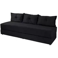 Sofá Cama Bicama Suede 3 em 1 Almofadas Dupla Face Preto - Veneza Estofados em oferta na Magazine Luiza