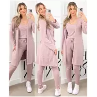 Imagem da promoção Conjunto Feminino Cardigan 3 Peças Lanzinha Inverno - amora mora