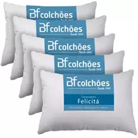 Imagem da promoção Kit 5 Travesseiros Fibra Siliconada Antialérgico 45x65cm BF Colchões