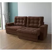 Imagem da promoção Sofá 3 Lugares Retrátil Lubeck Plush Suede Marrom - Mobly