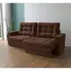 Sofá 3 Lugares Retrátil Lubeck Plush Suede Marrom - Mobly em oferta