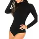 Body Básico Feminino Manga Longa Gola Alta 4 Estações preto gg - cowgirls em oferta
