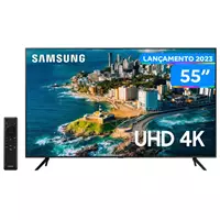 Imagem da promoção Smart TV 55” UHD 4K LED Samsung 55CU7700 - Lançamento 2023 Wi-Fi Bluetooth Alexa 3 HDMI