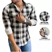 Imagem da promoção Camisa Social Masculina Manga Longa - Xadrez De Flanela - CF Confecções